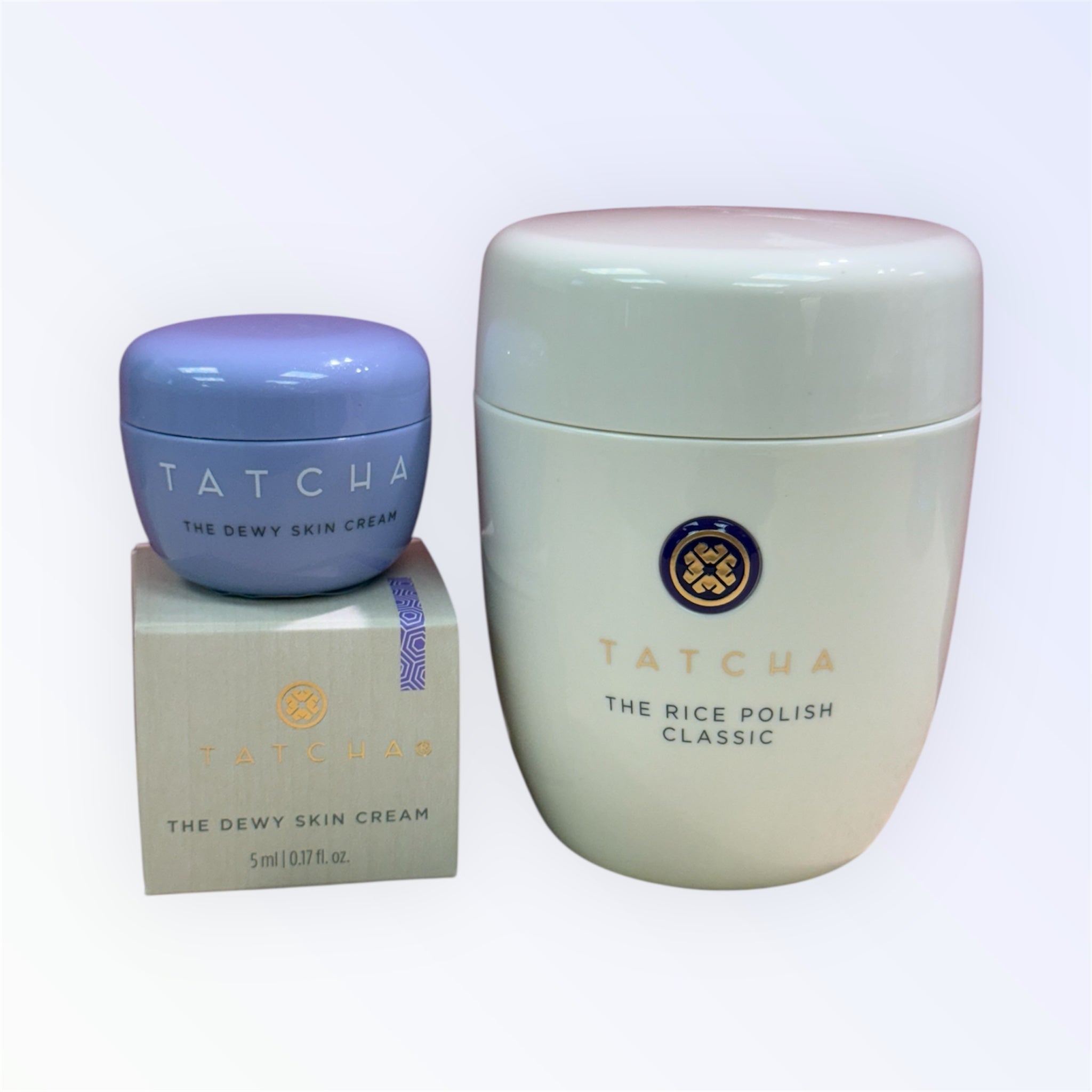 TATCHA rice polish (full size) and dewy cream
