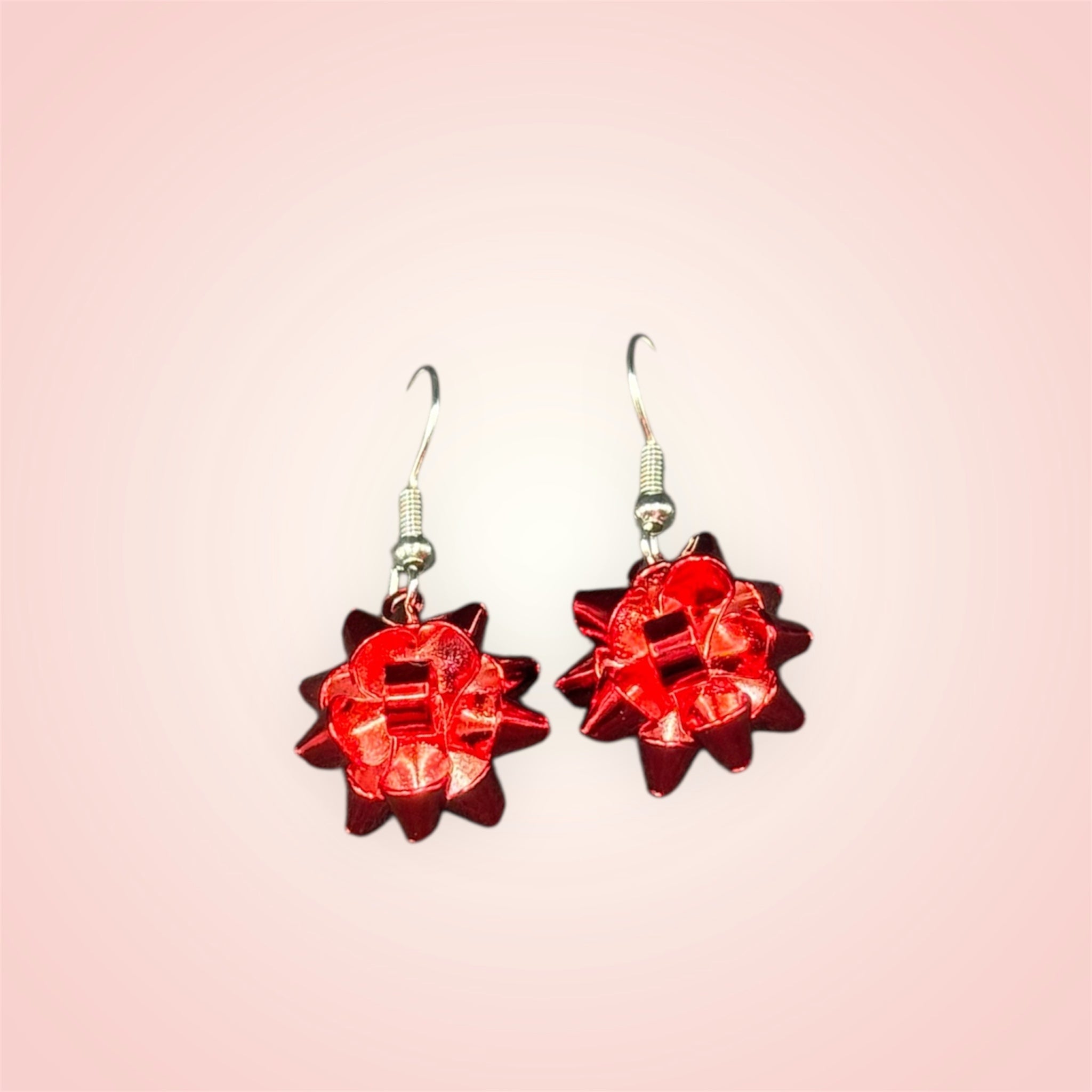 Red mini bow earrings