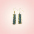 Mint and gold bar earrings