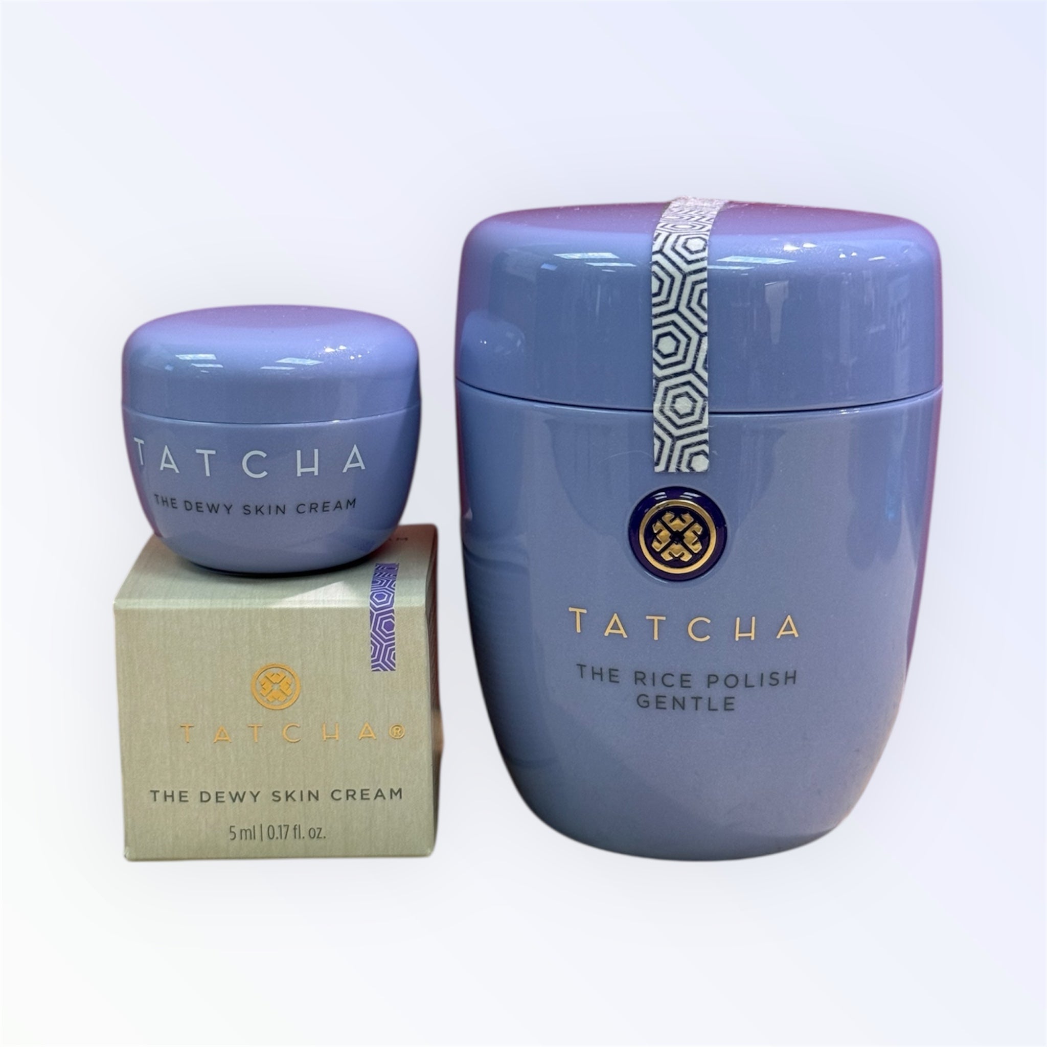 TATCHA rice polish (full size) and dewy cream