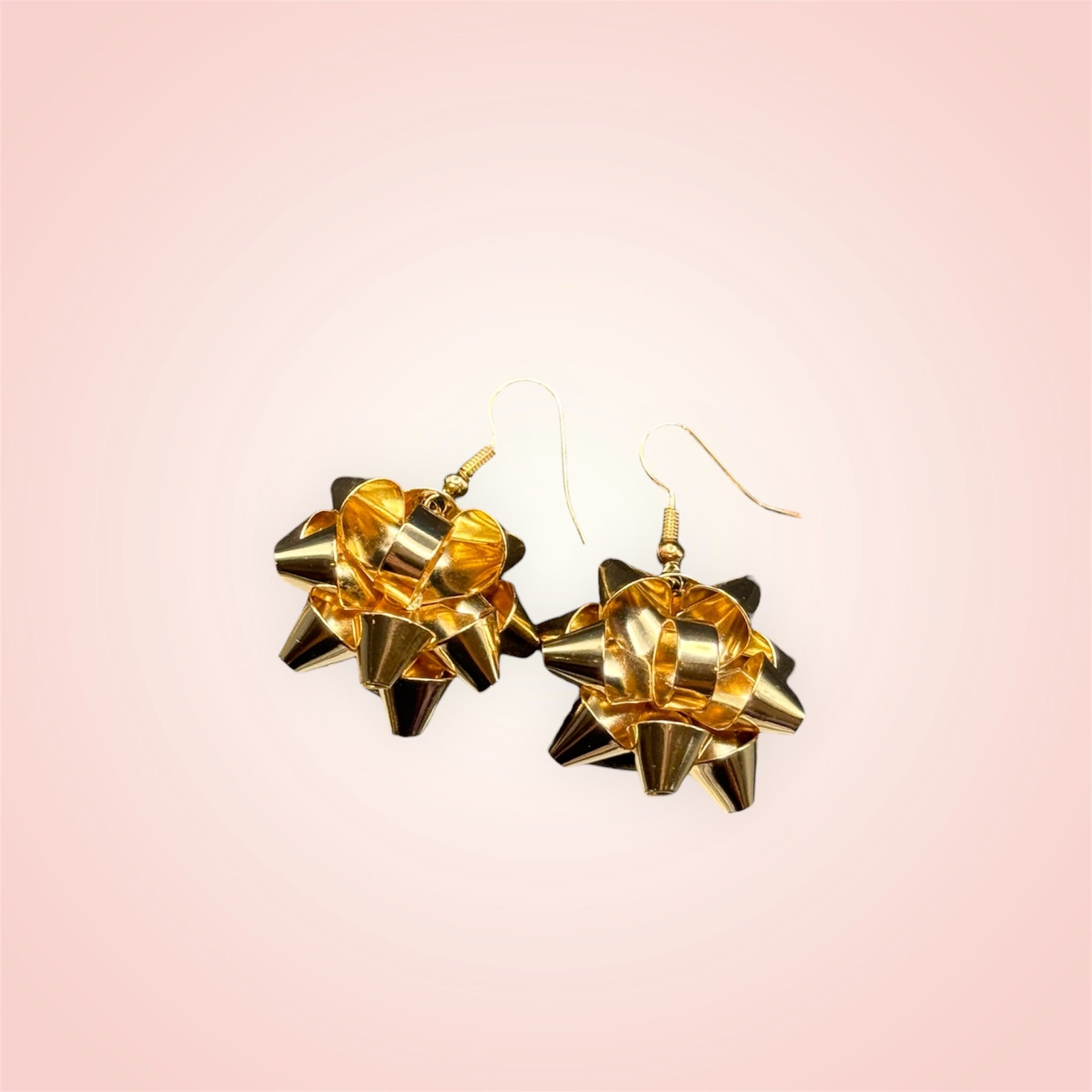 Gold bow earrings