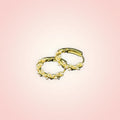 Gold pearl huggie hoops