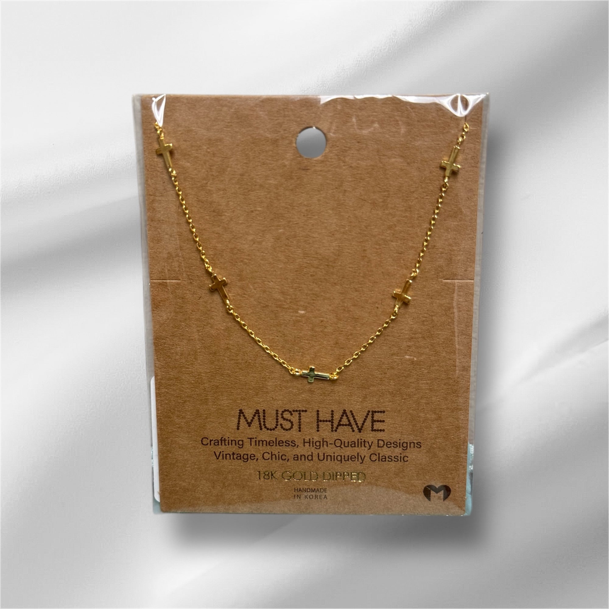 Gold plated cross necklace