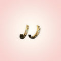 Gold and opal huggie hoops