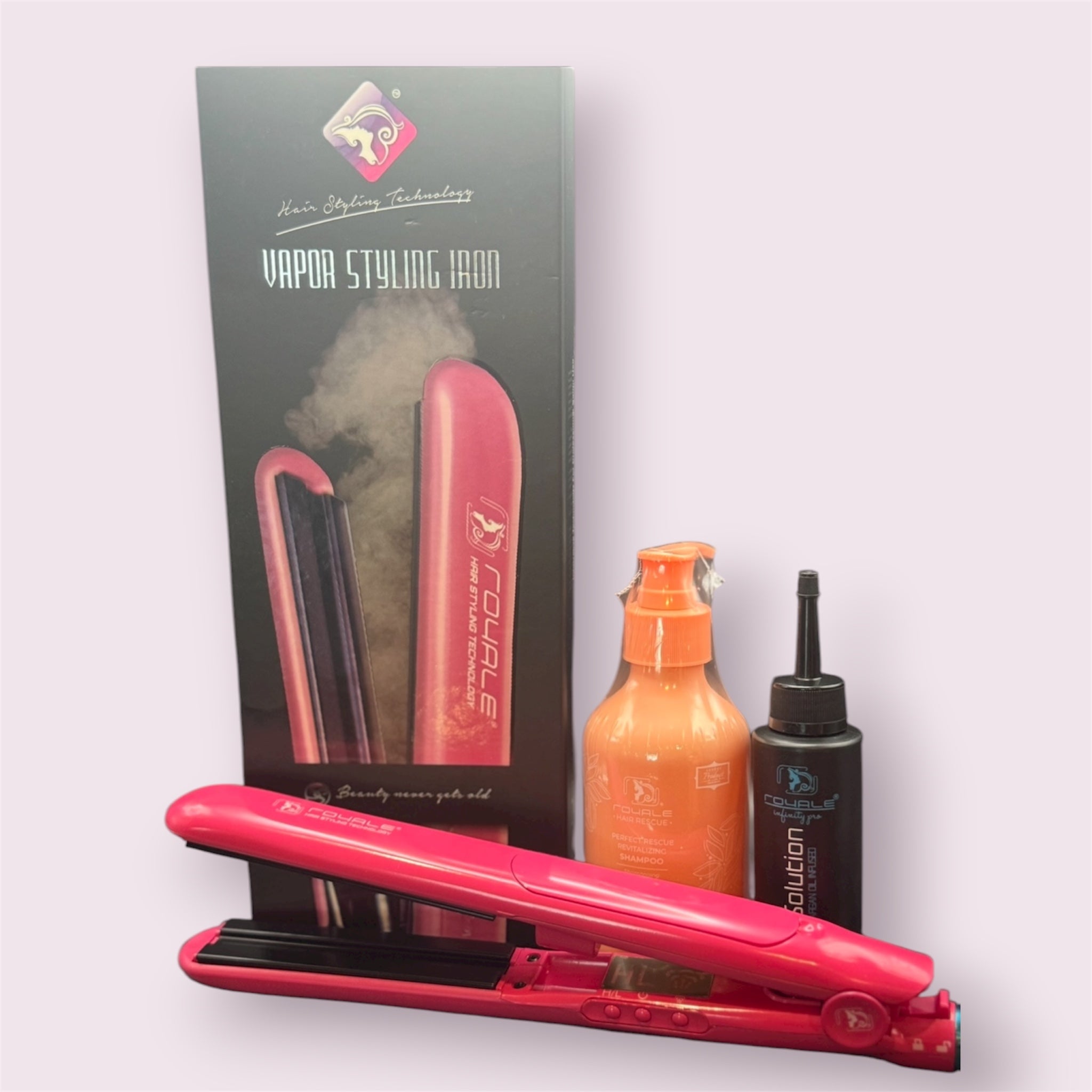 Royale vapor flat iron + Royale shampoo and oil
