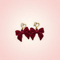 Velvet bow earrings
