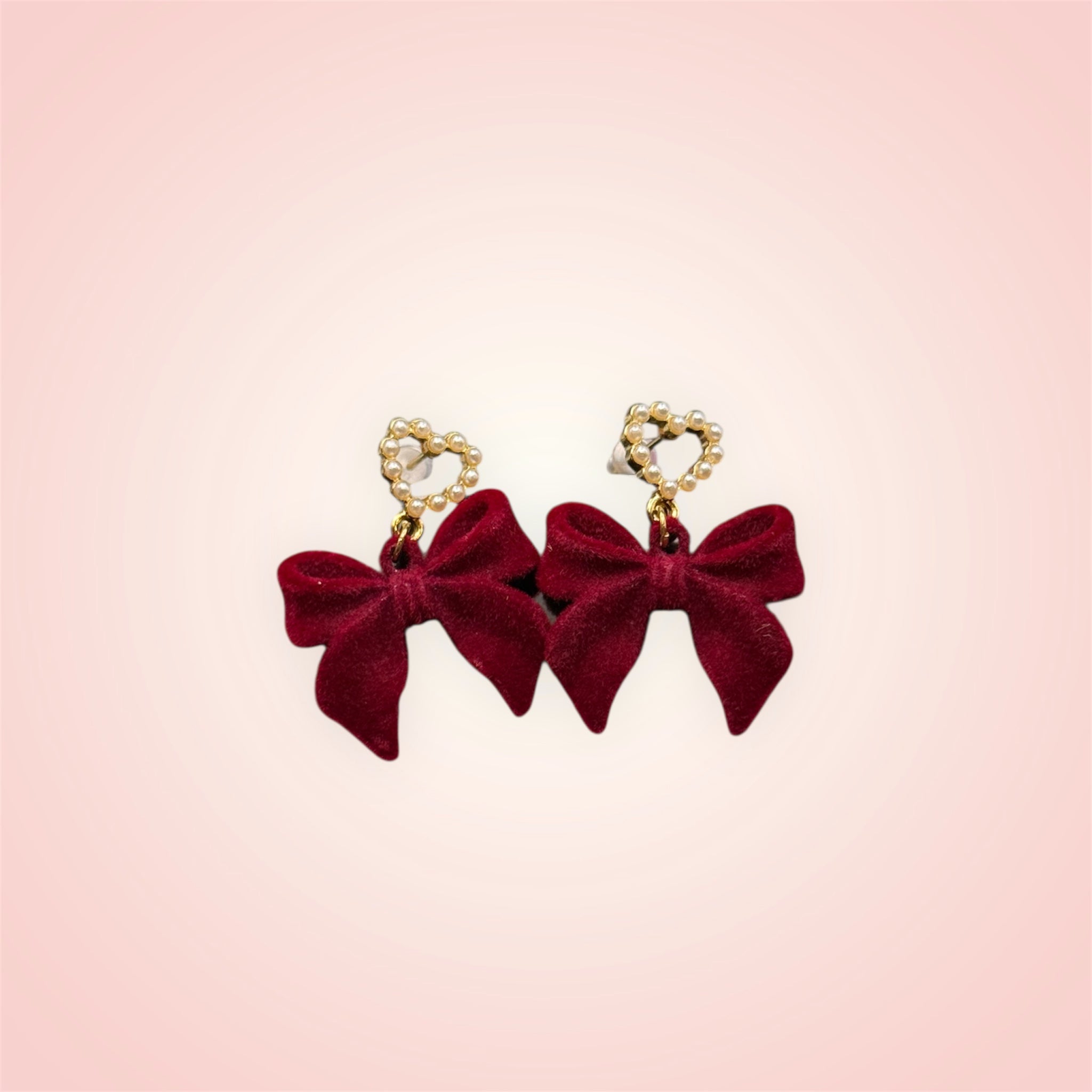 Velvet bow earrings