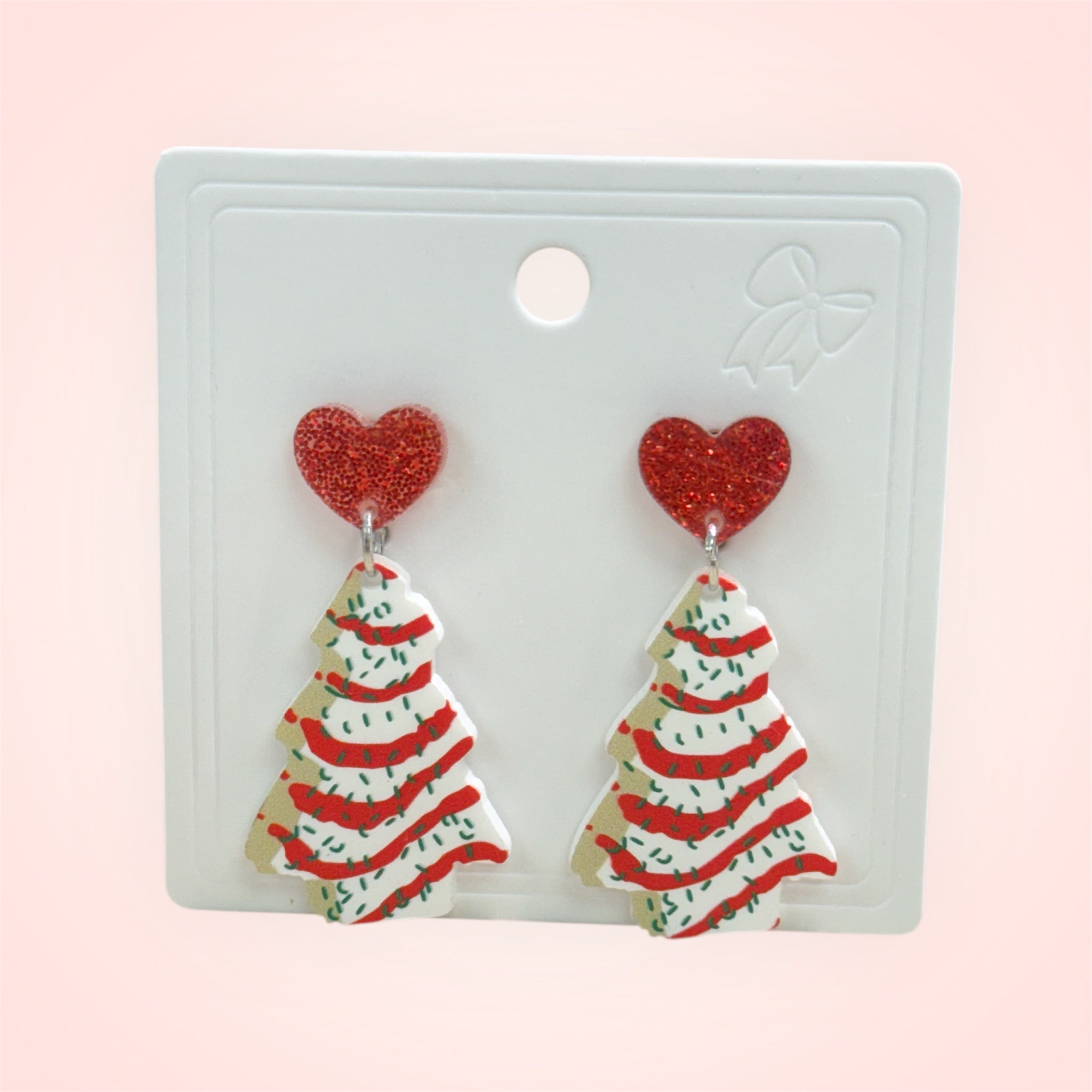 Christmas tree cake earrings