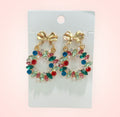 Christmas wreath earrings