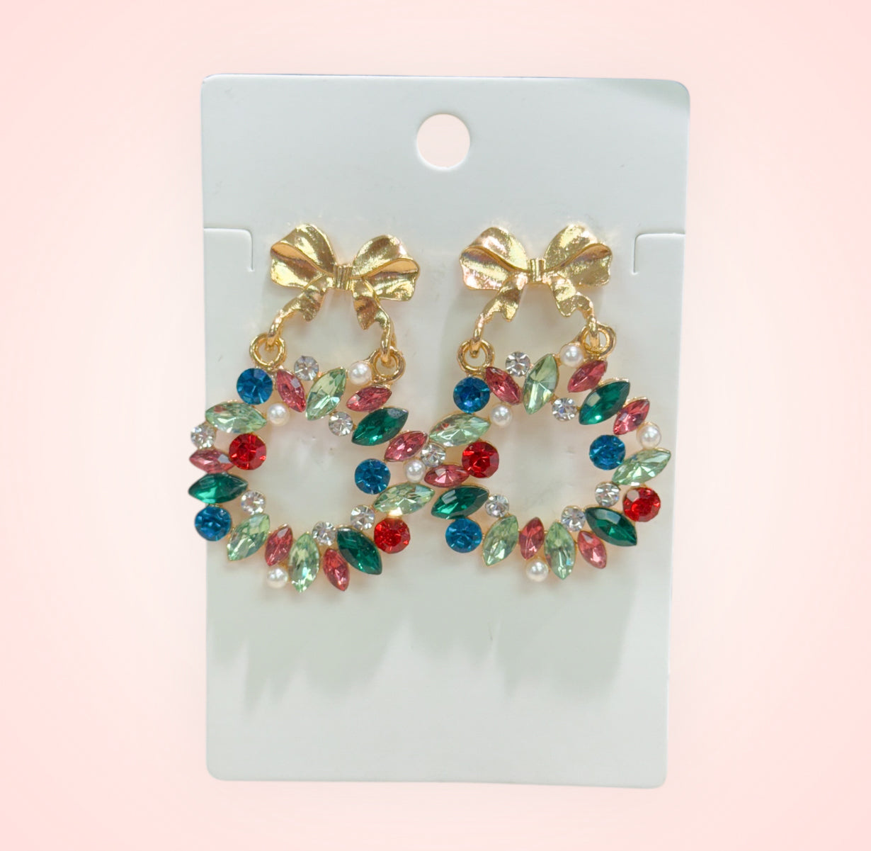 Christmas wreath earrings
